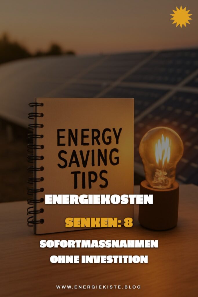 Energiekosten senken: 8 Sofortmaßnahmen ohne Investition