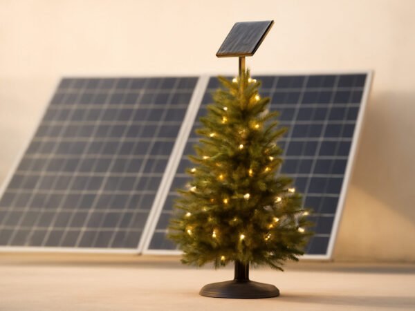 Beleuchteter Weihnachtsbaum im Garten Stromkosten