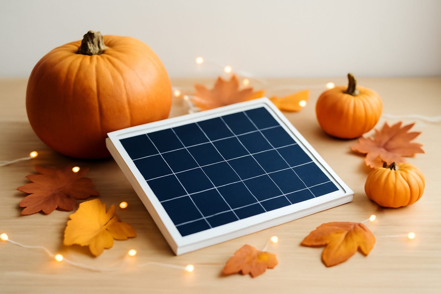 Herbstdeko basteln Naturmaterialien mit Lichterkette
