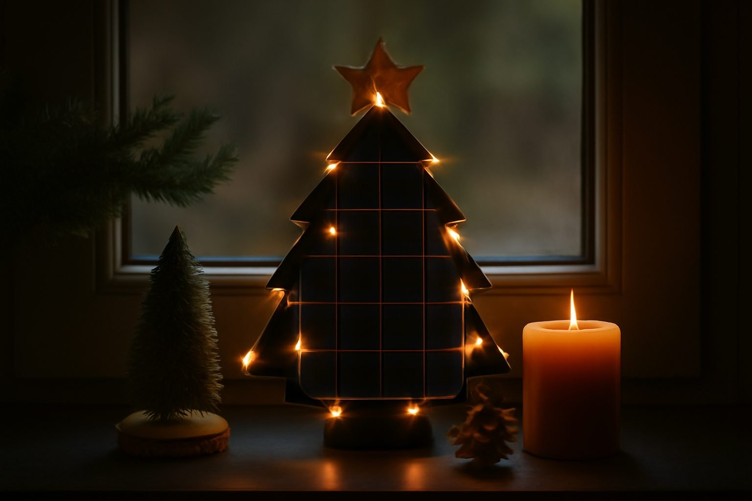 Schlichte Weihnachtsdekoration Ideen Fenster