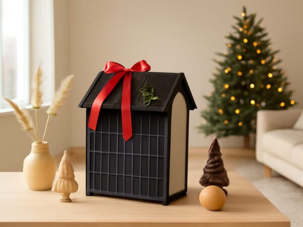 Skandinavische Weihnachtsdeko mit Lichterkette