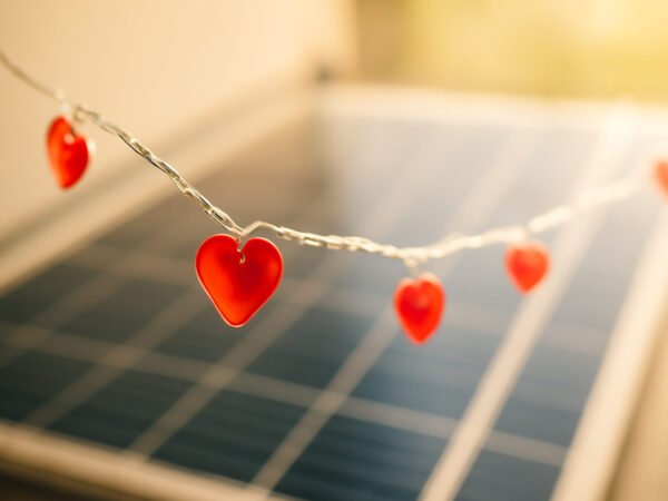 Valentinstag Dekoration mit Lichterkette