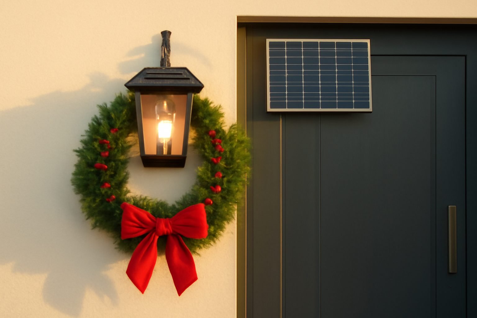 Weihnachtsdeko Hauseingang mit Lichterkette in 7 Schritten