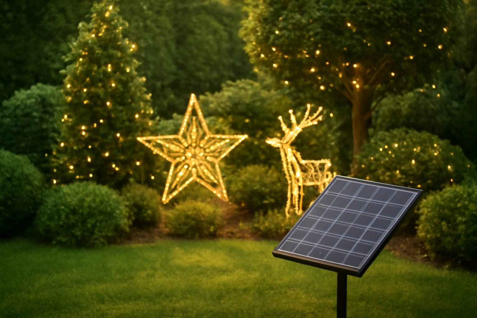 Weihnachtsdeko Outdoor mit Lichterkette